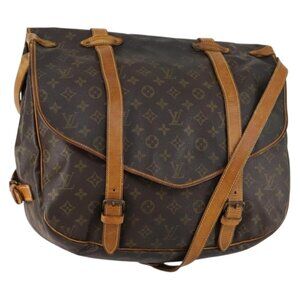 Authentic LOUIS VUITTON Monogram Saumur 43 Shoulder Bag M42252 LV